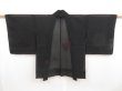 Photo1: 5124T09z250 Vintage Japanese Kimono Silk See through HAORI Flower Black (1)