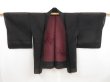 Photo5: 5124T09z250 Vintage Japanese Kimono Silk See through HAORI Flower Black (5)