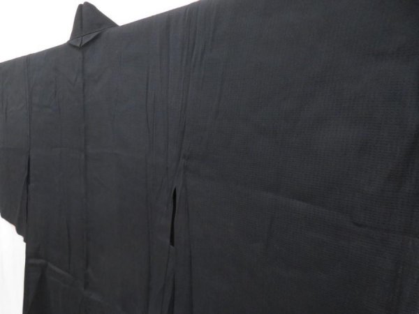 Photo3: 5124T12z340 Vintage Japanese Kimono Silk See through LONG HAORI  Black (3)