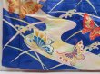 Photo4: 5124T13z940 Vintage Japanese Kimono Silk FURISODE Butterfly Oriental blue (4)