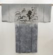 Photo1: 5126T06z430 Vintage Japanese Kimono Silk Men's JUBAN Castle Gray (1)