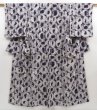Photo1: 5126T08z910 Vintage Japanese Kimono Silk KOMON  Dark navy (1)