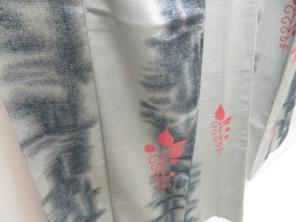Photo3: 5126T09z900 Vintage Japanese Kimono Silk KOMON  Gray (3)