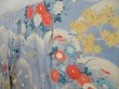 Photo2: 5126T12z1110 Vintage Japanese Kimono Silk FURISODE Peony Dull light blue (2)