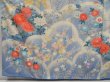 Photo4: 5126T12z1110 Vintage Japanese Kimono Silk FURISODE Peony Dull light blue (4)