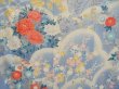 Photo5: 5126T12z1110 Vintage Japanese Kimono Silk FURISODE Peony Dull light blue (5)