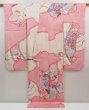 Photo5: 5126T14z990 Vintage Japanese Kimono Silk FURISODE Peony Pink (5)