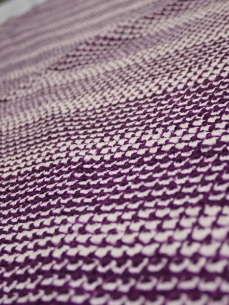 Photo4: 1Z02z60  Japanese Kimono Silk  FABRIC Shibori Dark purple 46.5x13.6 (4)