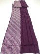 Photo1: 1Z07z90  Japanese Kimono Silk  FABRIC Shibori Dark purple 76.4x14.6 (1)