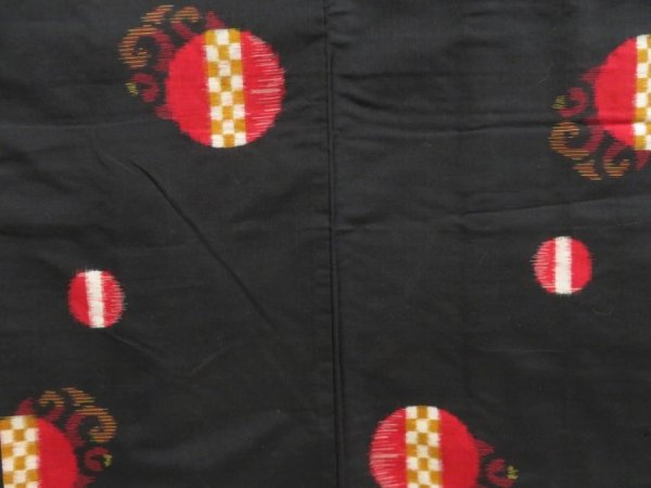 Photo3: 5127T01z420 Vintage Japanese Kimono Silk MEISEN HAORI  Black (3)