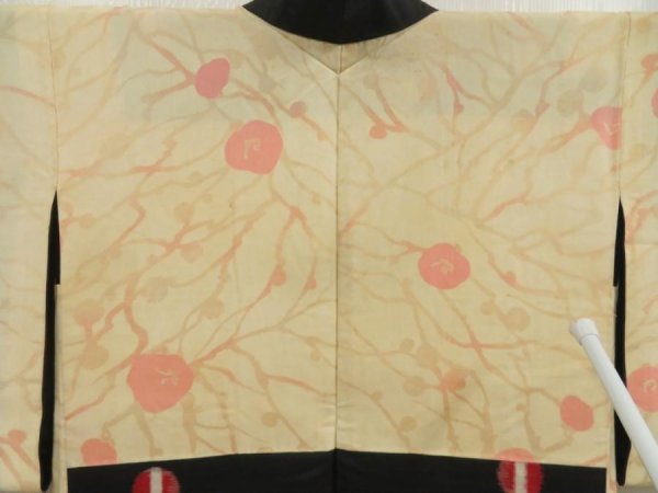 Photo8: 5127T01z420 Vintage Japanese Kimono Silk MEISEN HAORI  Black (8)