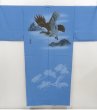 Photo1: 5127T06z420  Japanese Kimono Synthetic Men's JUBAN Hawk Hyacinth blue (1)
