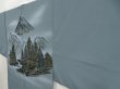 Photo2: 5127T08z480 Vintage Japanese Kimono Synthetic Men's JUBAN Mt.Fuji Blue-Gray (2)
