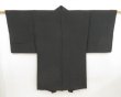 Photo4: 5127T09z630 Vintage Japanese Kimono Silk Men's HAORI Noh-actor Black (4)