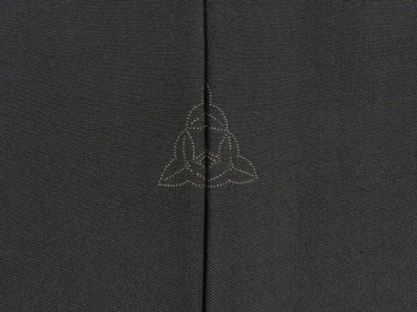 Photo5: 5127T09z630 Vintage Japanese Kimono Silk Men's HAORI Noh-actor Black (5)