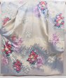 Photo1: 5127T12z1210 Vintage Japanese Kimono Silk FURISODE Flowers Off-white (1)