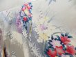 Photo2: 5127T12z1210 Vintage Japanese Kimono Silk FURISODE Flowers Off-white (2)