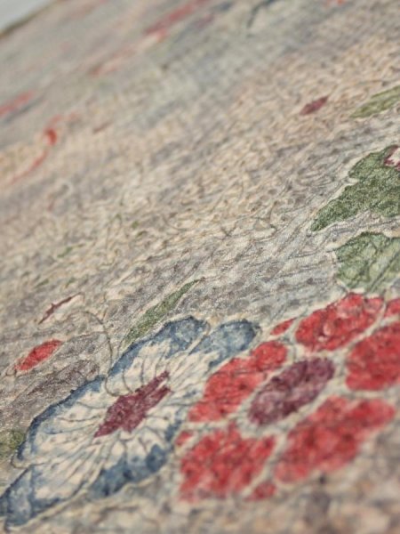 Photo4: 1Z02z50  Japanese Kimono Silk  FABRIC Tsujigahana Gray-Purple 42.5x15.7 (4)