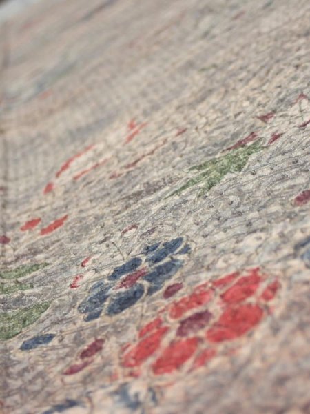 Photo4: 1Z07z30  Japanese Kimono Silk  FABRIC Tsujigahana Gray-Purple 55.1x7.7 (4)