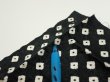Photo6: 1Y01z60  Japanese Kimono Silk  FABRIC Shibori Black 40.9x14.6 (6)