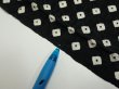 Photo7: 1Y01z60  Japanese Kimono Silk  FABRIC Shibori Black 40.9x14.6 (7)