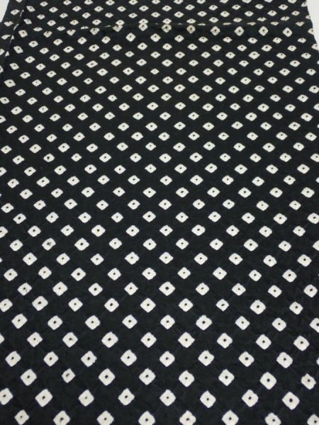 Photo1: 1Y02z60  Japanese Kimono Silk  FABRIC Shibori Black 40.6x14.6 (1)