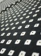 Photo4: 1Y02z60  Japanese Kimono Silk  FABRIC Shibori Black 40.6x14.6 (4)