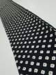 Photo1: 1Y07z40  Japanese Kimono Silk  FABRIC Shibori Black 59.8x7.3 (1)