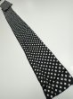 Photo5: 1Y09z60  Japanese Kimono Silk  FABRIC Shibori Black 84.3x7.1 (5)