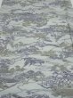 Photo1: 1Y01z50  Japanese Kimono Silk  FABRIC Scenery Light blue-gray 40.2x15.0 (1)
