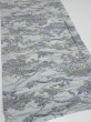 Photo2: 1Y01z50  Japanese Kimono Silk  FABRIC Scenery Light blue-gray 40.2x15.0 (2)