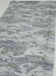 Photo3: 1Y01z50  Japanese Kimono Silk  FABRIC Scenery Light blue-gray 40.2x15.0 (3)