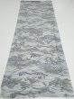 Photo5: 1Y01z50  Japanese Kimono Silk  FABRIC Scenery Light blue-gray 40.2x15.0 (5)