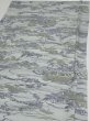 Photo3: 1Y02z50  Japanese Kimono Silk  FABRIC Scenery Light blue-gray 40.2x15.0 (3)