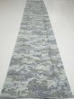 Photo5: 1Y03z90  Japanese Kimono Silk  FABRIC Scenery Light blue-gray 70.1x15.0 (5)