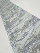 Photo1: 1Y07z40  Japanese Kimono Silk  FABRIC Scenery Light blue-gray 58.3x7.5 (1)