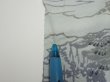Photo6: 1Y08z40  Japanese Kimono Silk  FABRIC Scenery Light blue-gray 58.3x7.5 (6)