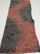 Photo5: 1Y01z50  Japanese Kimono Silk  FABRIC Plum blossom Black 34.3x14.4 (5)