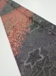 Photo1: 1Y07z50  Japanese Kimono Silk  FABRIC Plum blossom Black 59.8x7.5 (1)