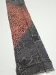 Photo2: 1Y09z50  Japanese Kimono Silk  FABRIC Plum blossom Black 81.5x6.7 (2)