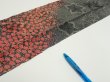 Photo6: 1Y09z50  Japanese Kimono Silk  FABRIC Plum blossom Black 81.5x6.7 (6)