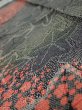 Photo4: 1Y10z30  Japanese Kimono Silk  FABRIC Plum blossom Black 38.6x6.7 (4)