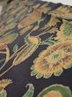 Photo4: 1K09z60  Japanese Kimono Silk  FABRIC Flowers Dark purple-Gray 86.6x6.7 (4)