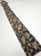 Photo5: 1K09z60  Japanese Kimono Silk  FABRIC Flowers Dark purple-Gray 86.6x6.7 (5)