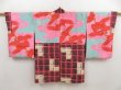 Photo1: 5131T03z440 Vintage Japanese Kimono Silk MEISEN HAORI  Coral pink (1)