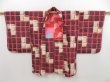 Photo2: 5131T03z440 Vintage Japanese Kimono Silk MEISEN HAORI  Coral pink (2)