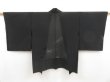 Photo1: 5131T04z260 Vintage Japanese Kimono Silk See through HAORI Maple Black (1)
