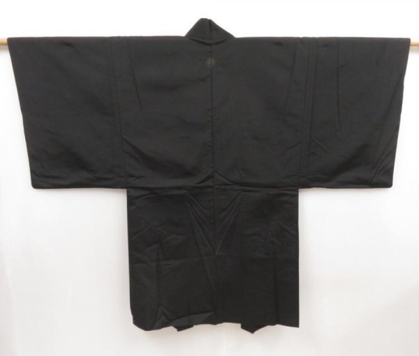 Photo6: 5131T05z500 Vintage Japanese Kimono Silk Men's HAORI  Black (6)