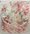 Photo1: 5131T13z840 Vintage Japanese Kimono Silk FURISODE Chrysanthemum Light blue (1)
