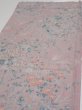 Photo3: 1K02z60  Japanese Kimono Silk  FABRIC Flowers Light ash rose 39.4x14.4 (3)